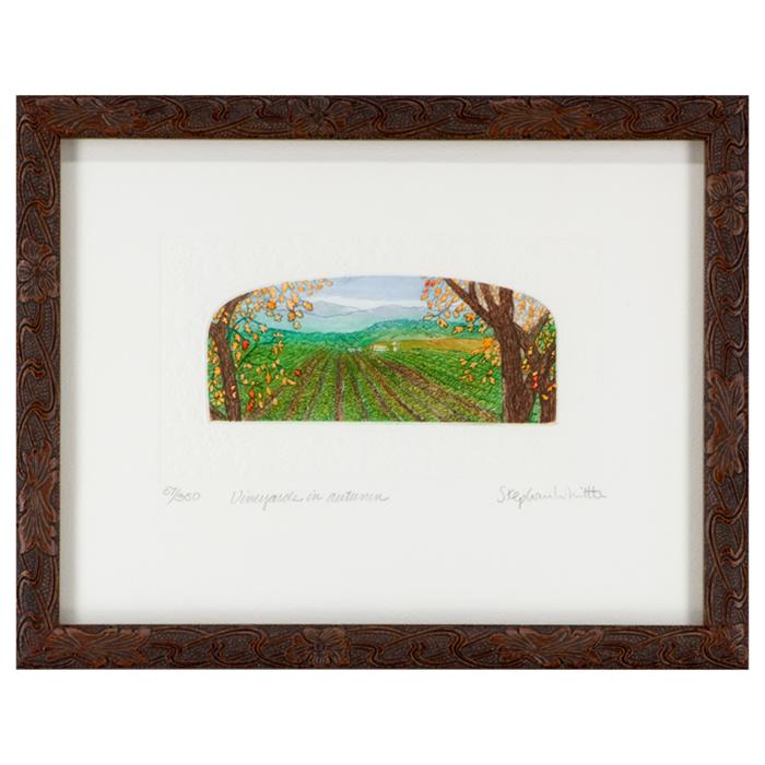 framed artwork Vineyard by Stephen Whittle